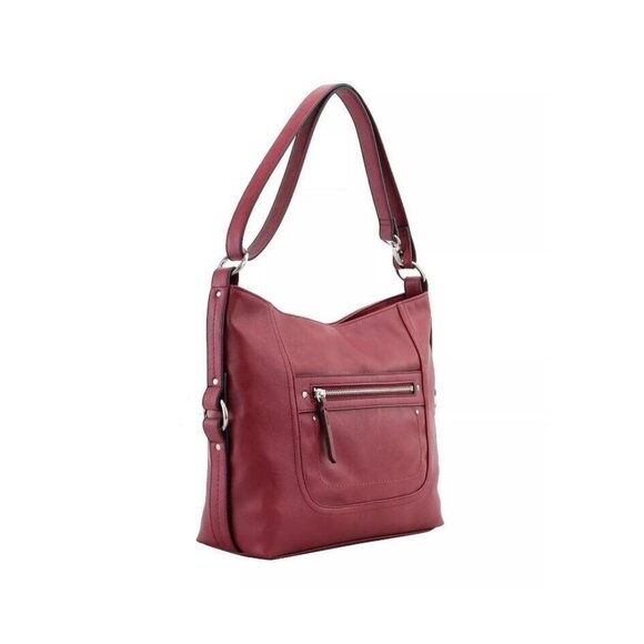 INC INT. CONCEPTS Riverton faux-leather medium women's hobo shoulder bag -Red - Picture 2 of 10
